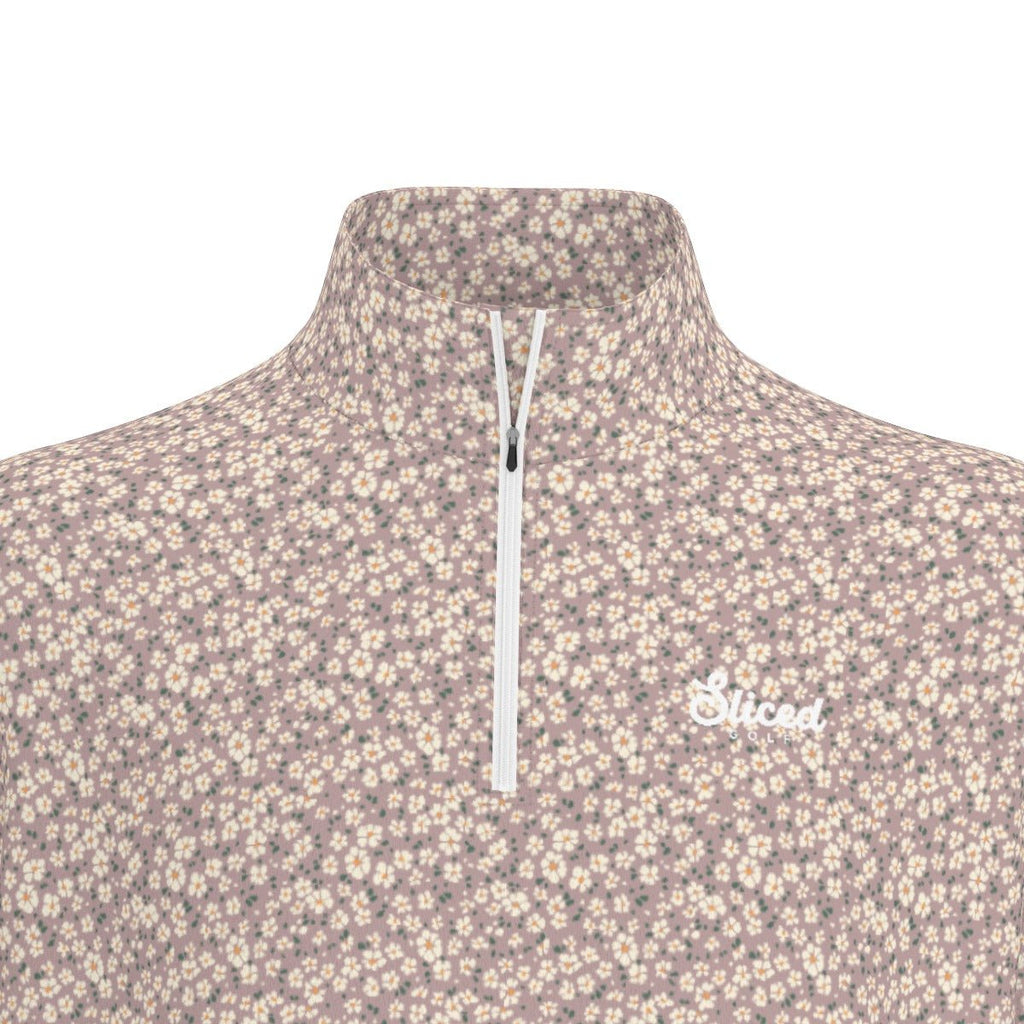 Lavender Flower Quarter Zip - Sliced Golf
